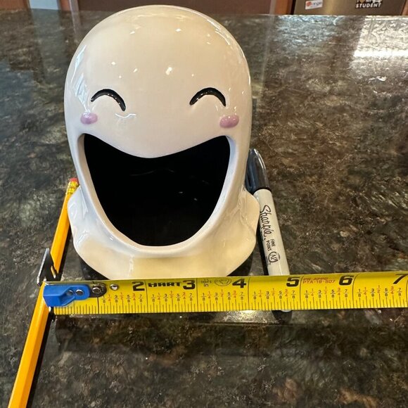 Halloween Ceramic Happy Ghost Candy Dish Sponge Holder Unique Eclectic Decor - Picture 7 of 8